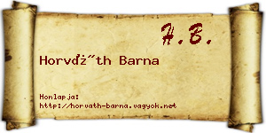 Horváth Barna névjegykártya
