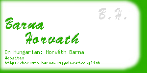 barna horvath business card